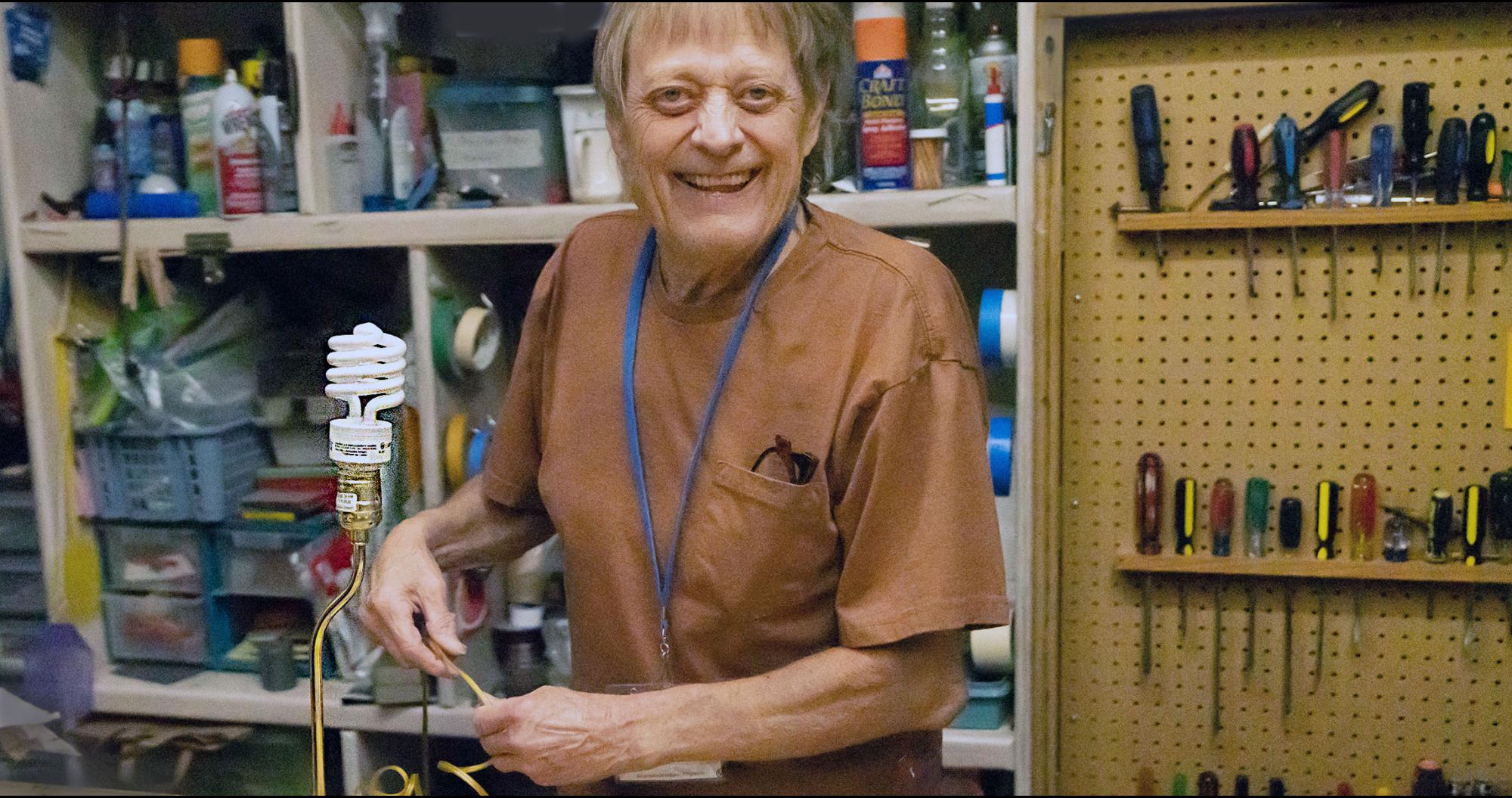 UAB volunteer repairman in work area